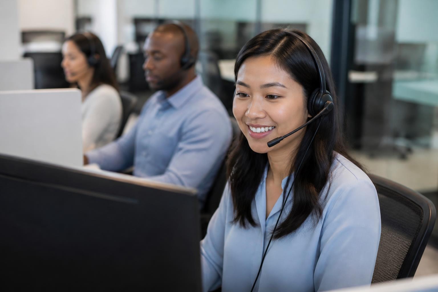 Financial services call center outsourcing support team