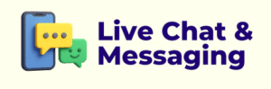 Live chat and messaging graphic featuring smartphone and chat bubbles, representing customer engagement and support for utility services.